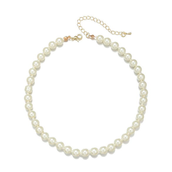 Wholesale Minimalist Geometric Pearl O Chain Handmade Clavicle Necklace Jewelry For Female