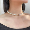 Wholesale Minimalist Geometric Pearl O Chain Handmade Clavicle Necklace Jewelry For Female