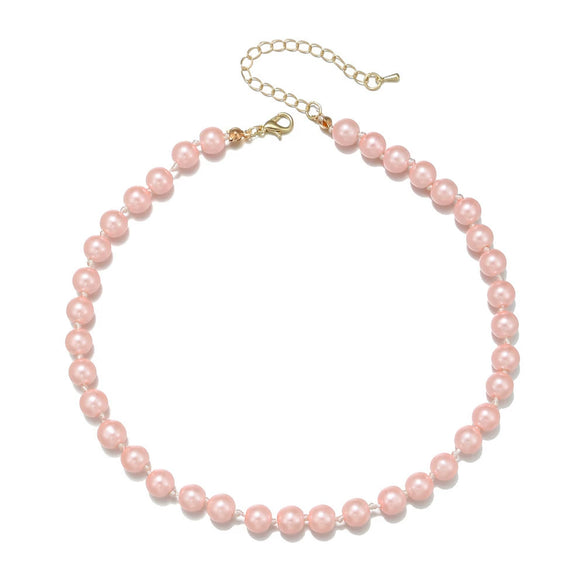 Wholesale Minimalist Geometric Pearl O Chain Handmade Clavicle Necklace Jewelry For Female