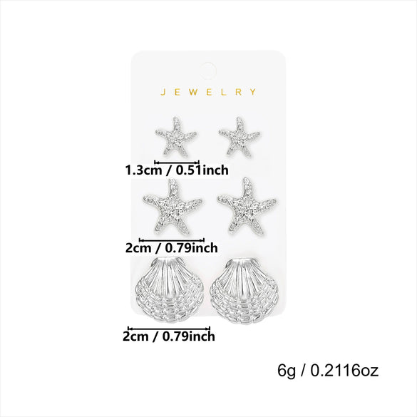 Wholesale Minimalist Geometric Plastic And Steel Electroplated Earrings Set For Women