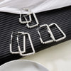 Wholesale Minimalist Geometric Rectangular Hoop Earring Set For Women Copper Electroplated