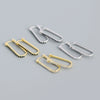 Wholesale Minimalist Geometric Rectangular S925 Sterling Silver Electroplated Ear Buckle Earrings For Women