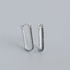 Wholesale Minimalist Geometric Rectangular S925 Sterling Silver Electroplated Ear Buckle Earrings For Women