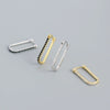 Wholesale Minimalist Geometric Rectangular S925 Sterling Silver Electroplated Ear Buckle Earrings For Women