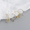 Wholesale Minimalist Geometric S925 Silver Small Round Bead Ear Buckle Earrings With Electroplating