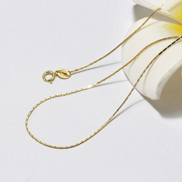 Wholesale Minimalist Geometric S925 Sterling Silver Bamboo Chain Necklace For Men And Women With Electroplating