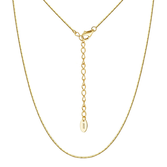 Wholesale Minimalist Geometric S925 Sterling Silver Bamboo Chain Necklace For Men And Women With Electroplating