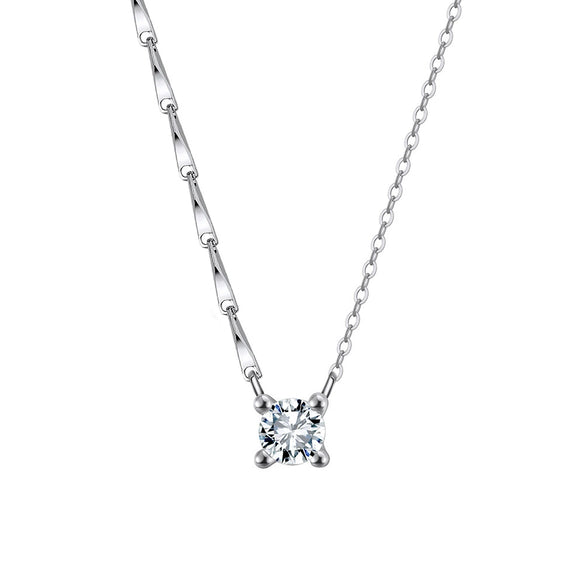 Wholesale Minimalist Geometric S925 Sterling Silver Necklace With Zircon Pendant For Women