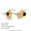 Wholesale Minimalist Geometric Spiral Stainless Steel Electroplated 18K Metal Stud Earrings For Women