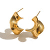 Wholesale Minimalist Geometric Spiral Stainless Steel Electroplated 18K Metal Stud Earrings For Women