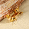 Wholesale Minimalist Geometric Spiral Stainless Steel Electroplated 18K Metal Stud Earrings For Women