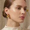 Wholesale Minimalist Geometric Spiral Stainless Steel Electroplated 18K Metal Stud Earrings For Women