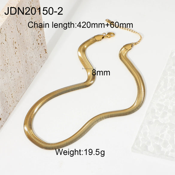 Wholesale Minimalist Geometric Stainless Steel And Titanium Steel Necklace For Women With Electroplating