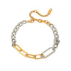 Wholesale Minimalist Geometric Stainless Steel Chain Bracelet With Gold And Silver Color Matching And Electroplating