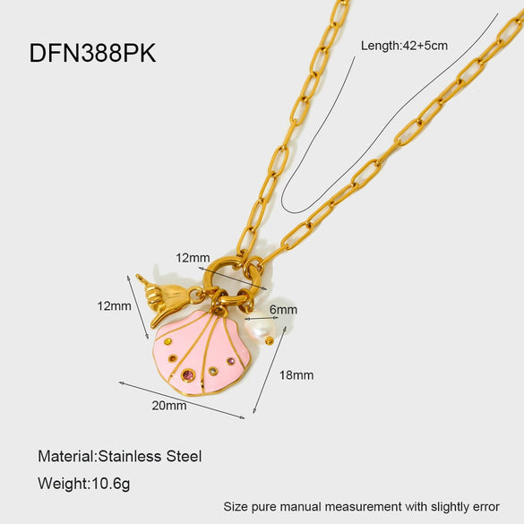 Wholesale Minimalist Geometric Stainless Steel Cross Chain 18K Gold Plated Waterproof Pendant Necklace For Women