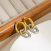 Wholesale Minimalist Geometric Stainless Steel Earrings With Electroplating