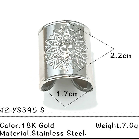 Wholesale Minimalist Geometric Stainless Steel Electroplated Open Ring For Unisex