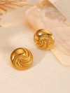 Wholesale Minimalist Geometric Stainless Steel Electroplated Oshaped Earrings For Women