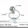 Wholesale Minimalist Geometric Stainless Steel Electroplated Unisex Open Ring Jewelry Accessory