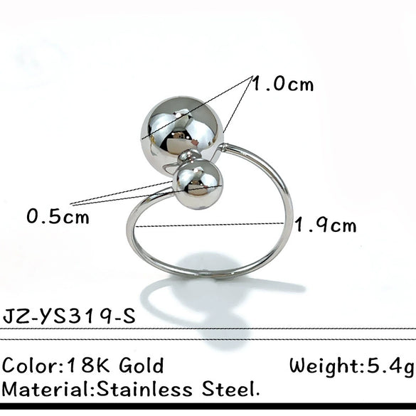 Wholesale Minimalist Geometric Stainless Steel Electroplated Unisex Open Ring Jewelry Accessory