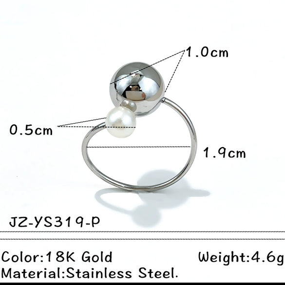 Wholesale Minimalist Geometric Stainless Steel Electroplated Unisex Open Ring Jewelry Accessory