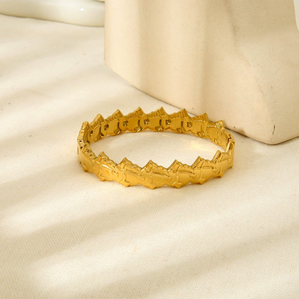 Wholesale Minimalist Geometric Stainless Steel Goldplated Bracelet For Women