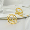 Wholesale Minimalist Geometric Stainless Steel Goldplated Ring