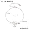 Wholesale Minimalist Geometric Stainless Steel Heartshaped Zircon Pendant Necklace And Bracelet Jewelry For Women With Electroplating