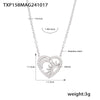 Wholesale Minimalist Geometric Stainless Steel Heartshaped Zircon Pendant Necklace And Bracelet Jewelry For Women With Electroplating