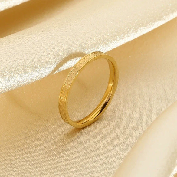 Wholesale Minimalist Geometric Stainless Steel 18K Gold Plated Stackable Ring For Women