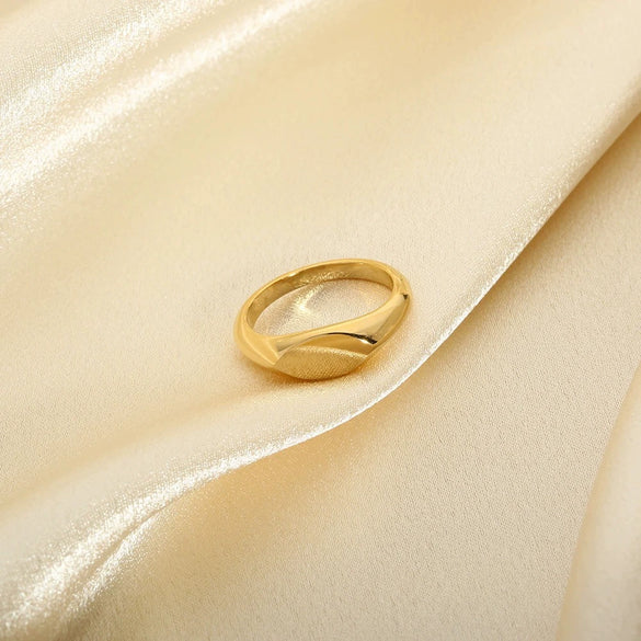 Wholesale Minimalist Geometric Stainless Steel 18K Goldplated Ring For Women