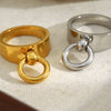 Wholesale Minimalist Geometric Stainless Steel 18K Goldplated Women's Ring Jewelry