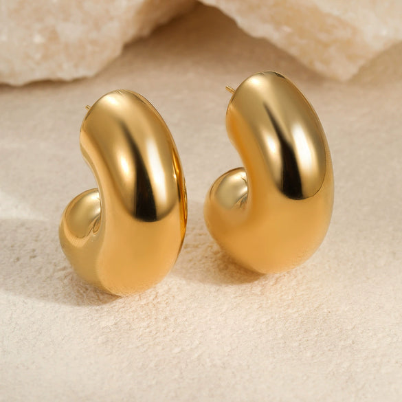 Wholesale Minimalist Geometric Stainless Steel Ushaped Electroplated Earrings For Women