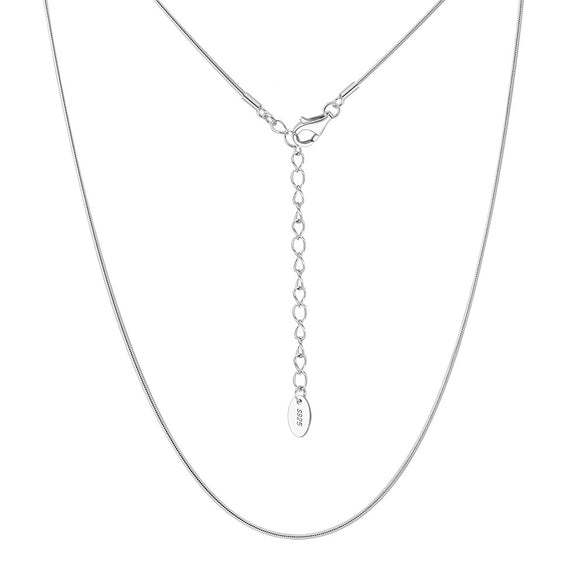 Wholesale Minimalist Geometric 925 Sterling Silver Round Snake Chain Necklace With Electroplating
