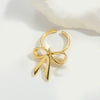 Wholesale Minimalist Geometric Tie Pattern Copper Ring For Women