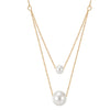 Wholesale Minimalist Geometric Titanium Steel Electroplated Calendering Chain Pearl Necklace For Women
