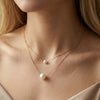 Wholesale Minimalist Geometric Titanium Steel Electroplated Calendering Chain Pearl Necklace For Women