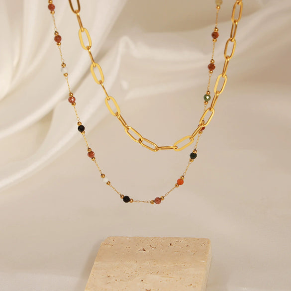 Wholesale Minimalist Geometric Titanium Steel Gold Plated Pendant Necklace For Women