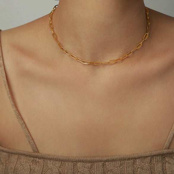 Wholesale Minimalist Geometric Titanium Steel Gold Plated Pendant Necklace For Women