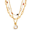 Wholesale Minimalist Geometric Titanium Steel Gold Plated Pendant Necklace For Women