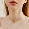 Wholesale Minimalist Geometric Titanium Steel Goldplated Women's Box Chain Necklace