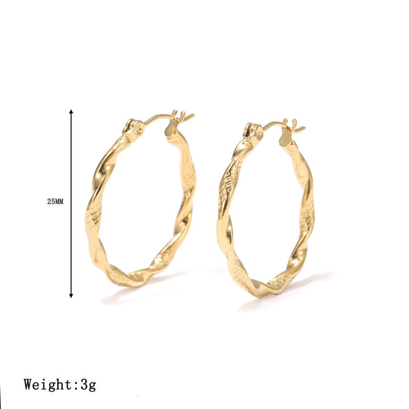 Wholesale Minimalist Geometric Titanium Steel Hoop Earrings With Electroplating Unisex Style