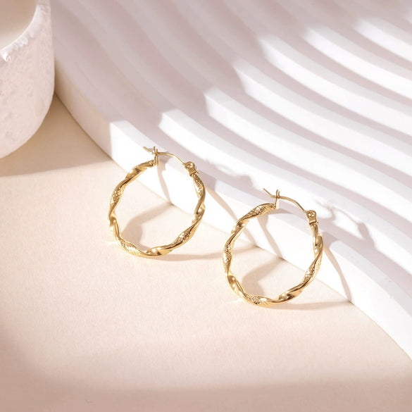 Wholesale Minimalist Geometric Titanium Steel Hoop Earrings With Electroplating Unisex Style