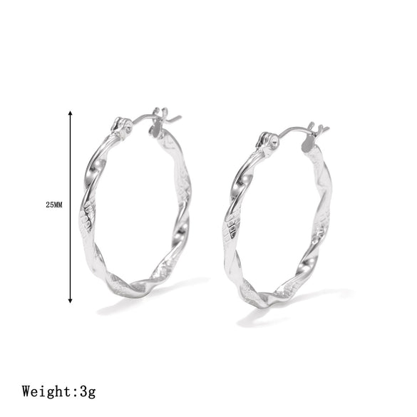 Wholesale Minimalist Geometric Titanium Steel Hoop Earrings With Electroplating Unisex Style
