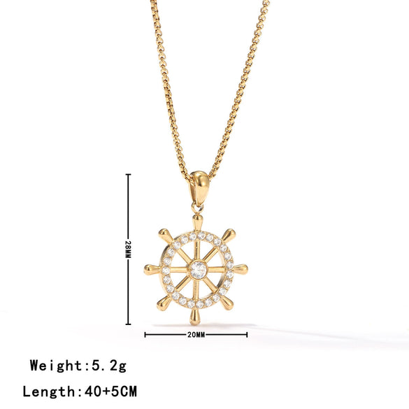 Wholesale Minimalist Geometric Titanium Steel Necklace With Box Chain And Pendant Electroplated Design For Women