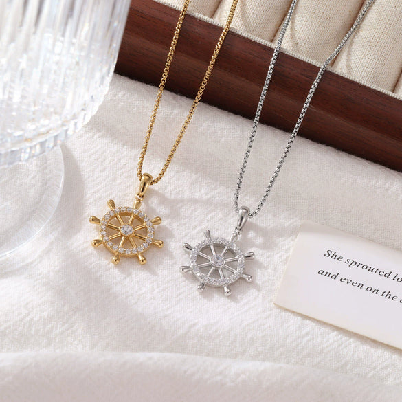Wholesale Minimalist Geometric Titanium Steel Necklace With Box Chain And Pendant Electroplated Design For Women
