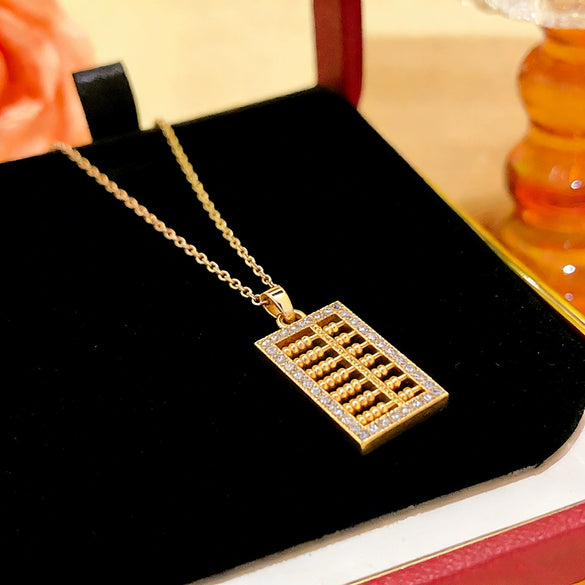 Wholesale Minimalist Geometric Titanium Steel Oshaped Chain Necklace With Diamond Design For Women
