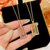 Wholesale Minimalist Geometric Titanium Steel Oshaped Chain Necklace With Diamond Design For Women