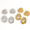 Wholesale Minimalist Geometric Twisted Stainless Steel 18K Gold Plated Earrings For Women