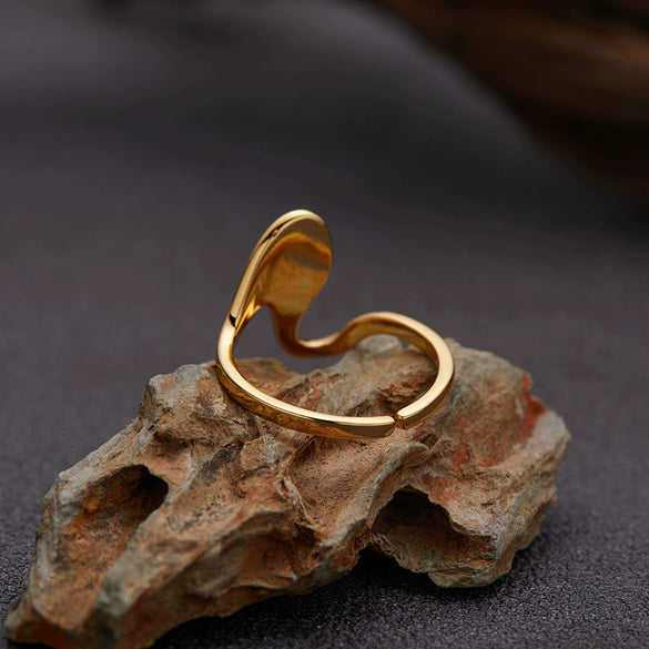 Wholesale Minimalist Geometric Wave Pattern S925 Sterling Silver Ring Set With Gems For Women